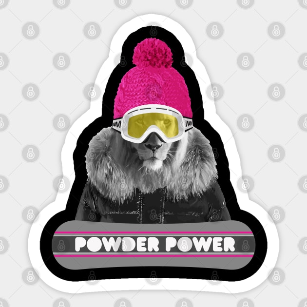 Snowboarder Lion Sticker by wamtees